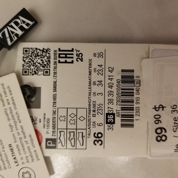 Zara Leather High Heel Sandals - Picture 2 of 2